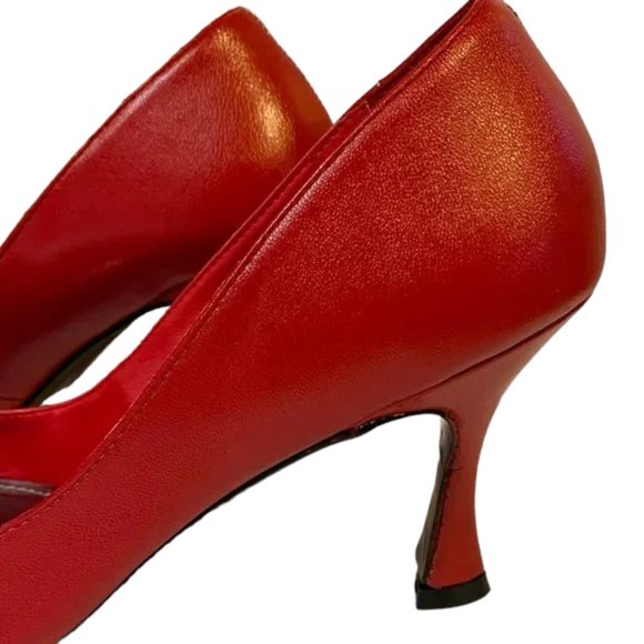 Vintage Two Lips Leather Sculpted Heels - Picture 5 of 8